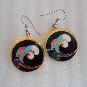 Cloisonné Flower Earrings  330